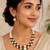 Maroon & green color necklace set with earrings, moti & agate stone, gold plated