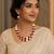 Maroon color necklace set with earrings, moti & agate stone, gold plated
