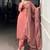 Beautiful Peach Bead Work Tissue Festival Wear Pant Suit