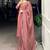 Beautiful Peach Bead Work Tissue Festival Wear Pant Suit