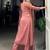 Beautiful Peach Bead Work Tissue Festival Wear Pant Suit