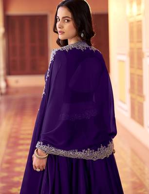 Charming Purple Sequins Silk Festive Wear Lehenga Choli With Dupatta 4