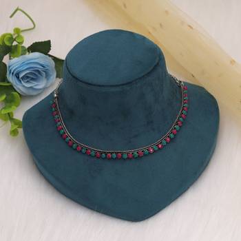 Rani & green color oxidised necklace 1