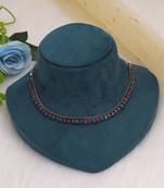 Rani & green color oxidised necklace