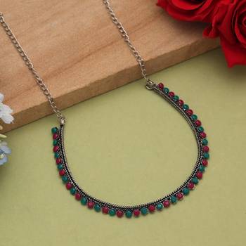 Rani & green color oxidised necklace 2