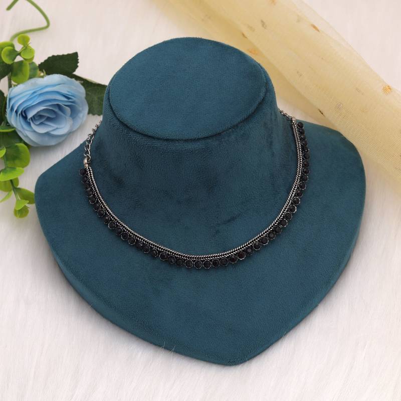 Black color oxidised necklace