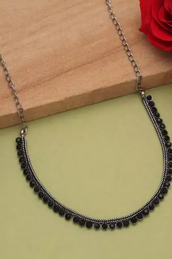 Black color oxidised necklace