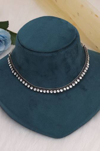 White color oxidised necklace