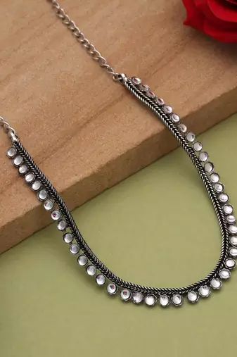 White color oxidised necklace