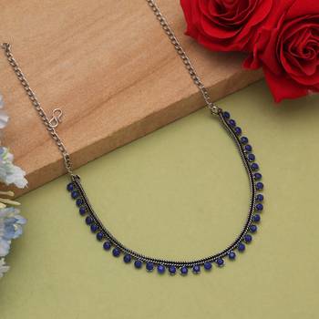 Blue color oxidised necklace 2