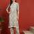 Women olive ethnic motifs chikankari embroidered regular rayon cotton liva kurta with trousers