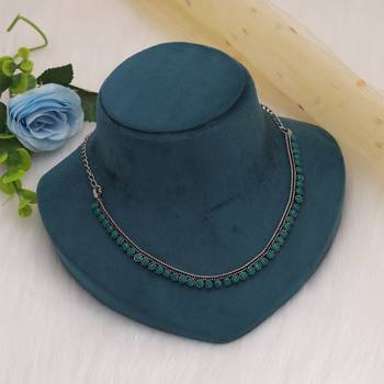 Green color oxidised necklace 1