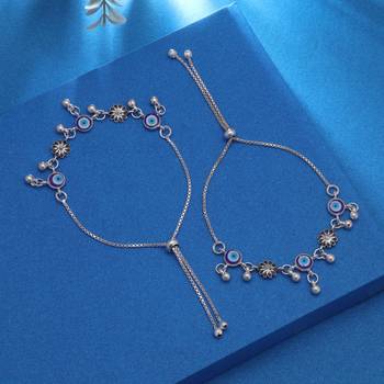 Blue color oxidised anklet 1