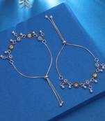 Blue color oxidised anklet