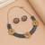 Yellow color dual tone oxidised necklace set