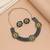 Green color dual tone oxidised necklace set