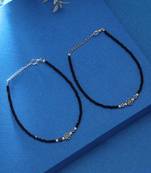 Black color oxidised anklet