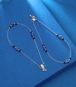 Blue color oxidised anklet