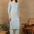 Women grey ethnic motifs embroidered chikankari liva rayon a-line kurta & palazzo set