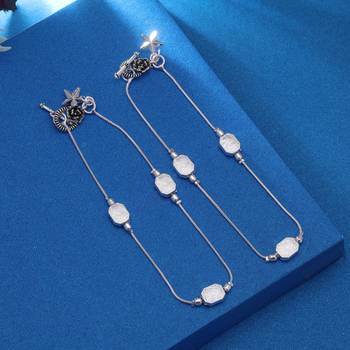 Silver color oxidised anklet 1