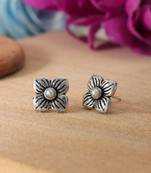 Silver color oxidised earrings