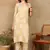 Women beige rayon ethnic motifs embroidered a-line chikankari kurta & palazzo set
