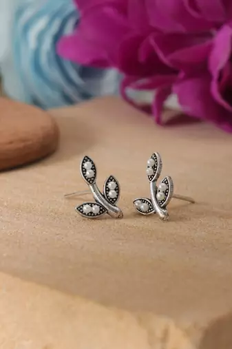 Silver color oxidised earrings