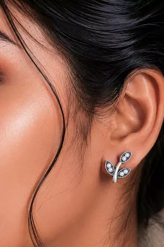 Silver color oxidised earrings