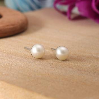White color oxidised earrings 1
