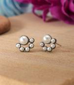 White color oxidised earrings