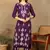 Women purple floral booti embroidered chikankari liva straight kurta & palazzo set
