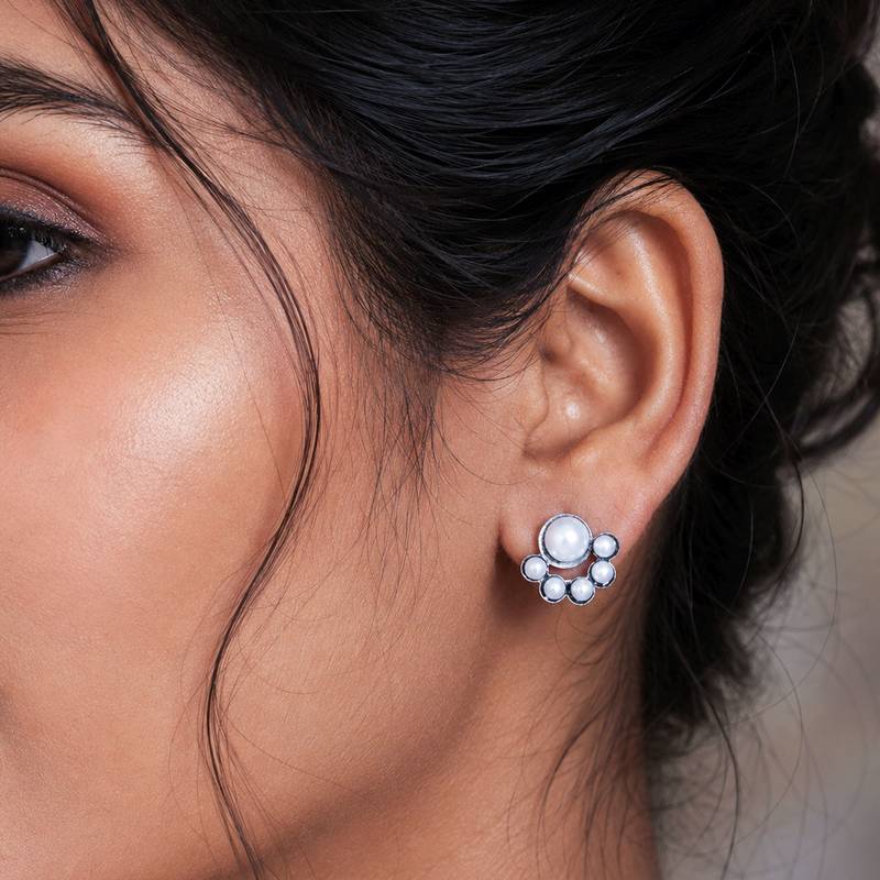 White color oxidised earrings