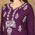 Women purple floral booti embroidered chikankari liva straight kurta & palazzo set