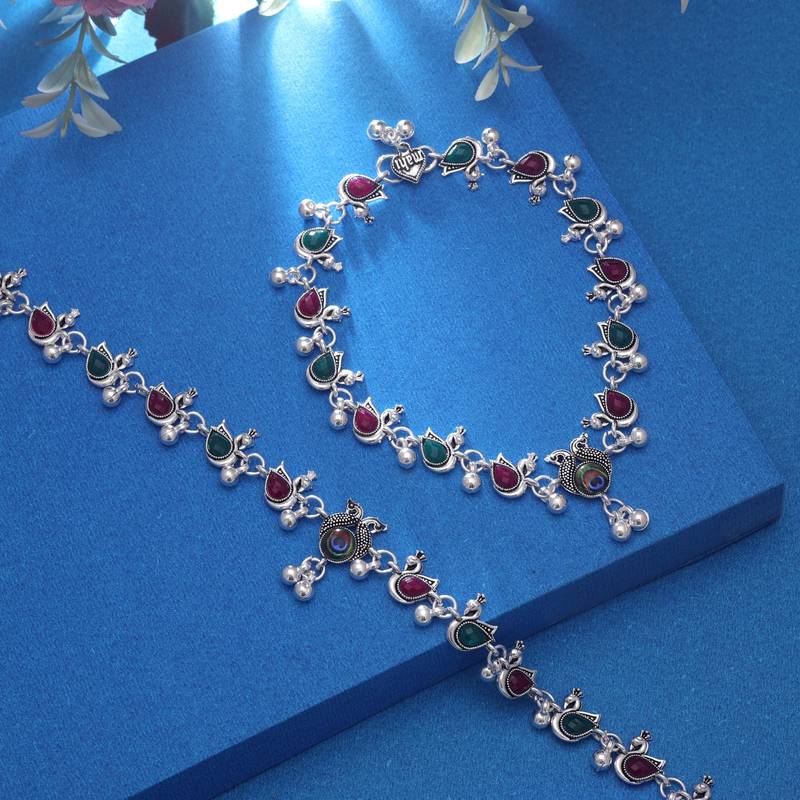 Multi color oxidised anklet