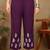 Women purple floral booti embroidered chikankari liva straight kurta & palazzo set