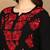 Women black & red floral embroidered chikankari a-line liva kurta & palazzo set