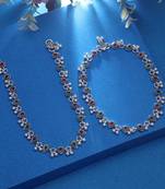 Maroon & green color oxidised anklet