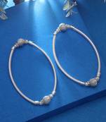 Silver color oxidised anklet