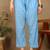 Women blue cotton floral chikankari embroidered straight kurta & palazzo set