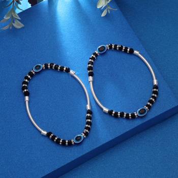 Blue color oxidised anklet 1