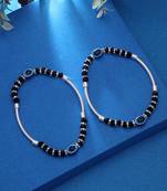 Blue color oxidised anklet