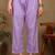 Women lavendar ethnic motifs embroidered cotton chikankari kurta set with palazzo