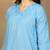 Women blue ethnic motifs embroidered cotton floral chikankari kurta set with palazzo