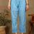Women blue ethnic motifs embroidered cotton floral chikankari kurta set with palazzo