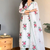 Women's Rayon Floral Printed White Ethnic Kurti Suit Set