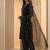 Black thread work cotton stitched straight kurta set with pant for women