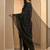 Black thread work cotton stitched straight kurta set with pant for women