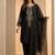 Black thread work cotton stitched straight kurta set with pant for women