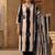 Black stripe printed cotton stitched straight kurta set with pant for women
