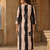 Black stripe printed cotton stitched straight kurta set with pant for women